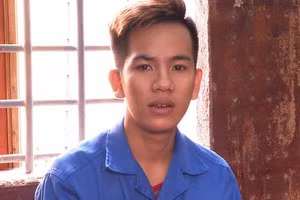 Trần Ngọc Quí tại cơ quan công an.