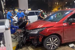 Hiện trường vụ tai nạn giao thông.