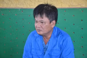 Đối tượng Vương Thanh Lộc tại cơ quan công an.