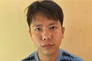 Bị can Hồ Ngọc Thành tại cơ quan công an.