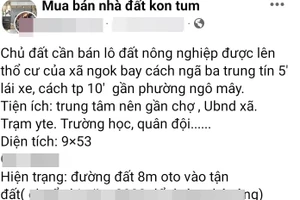 Nhiều thông tin đăng tải bán đất nông nghiệp trên Facebook.