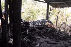 Hiện trường vụ cháy khiến 1 người tử vong.
