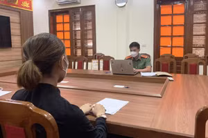 Chị N. làm việc với Công an tỉnh Quảng Ninh.