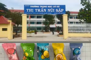 15 học sinh Trường THCS thị trấn Núi Sập (Thoại Sơn, An Giang) ăn "kẹo lạ" phải nhập viện đã trở lại trường học.