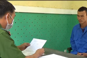 Phan Văn Nên khai nhận tại cơ quan công an. (Ảnh: CTV) 