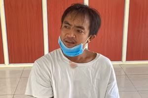 Đối tượng Lê Văn Hải tại cơ quan công an.