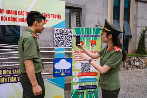 Trước đó, Đoàn Thanh niên Công an Thủ đô đã thiết lập và sử dụng mã QR. 