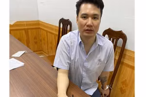 Nguyễn Trọng T. tại cơ quan công an.