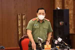 Trung tướng Nguyễn Hải Trung - Giám đốc Công an TP. Hà Nội phát biểu.