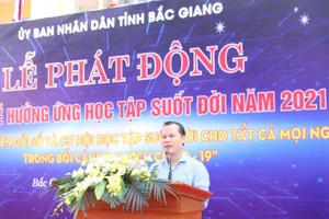 Phó Chủ tịch Thường trực UBND tỉnh Bắc Giang Mai Sơn phát biểu tại lễ phát động.