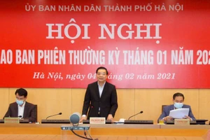 Chủ tịch UBND thành phố Hà Nội Chu Ngọc Anh tại Hội nghị giao ban phiên thường kỳ tháng 1 (Ảnh IT).