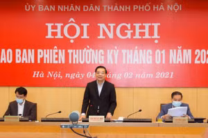 Chủ tịch UBND thành phố Hà Nội Chu Ngọc Anh tại Hội nghị giao ban phiên thường kỳ tháng 1 (Ảnh IT).