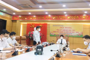 Quang cảnh Hội nghị trực tuyến tổng kết năm học.