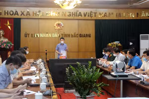 Chủ tịch UBND tỉnh Bắc Giang phát biểu tại Hội nghị. (Ảnh Báo BG).