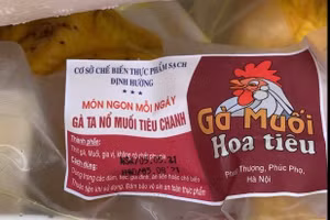 Hàng nghìn khay gà ủ muối nhập khẩu được Công an quận Bắc Từ Liêm phát hiện, thu giữ.