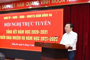 Bí thư Quận ủy Đống Đa - Đinh Trường Thọ phát biểu tại hội nghị