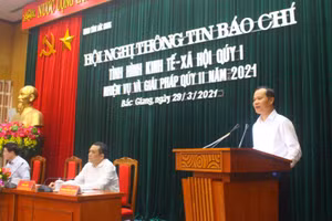 Phó Chủ tịch UBND tỉnh Bắc Giang Mai Sơn phát biểu tại Hội nghị.