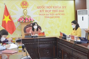 Đại biểu Quốc hội Nguyễn Thị Hà (đoàn Bắc Ninh) phát biểu.