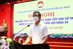 Ông Vương Quốc Tuấn, Ủy viên dự khuyết TƯ Đảng, Phó Chủ tịch Thường trực UBND tỉnh Bắc Ninh phát biểu.