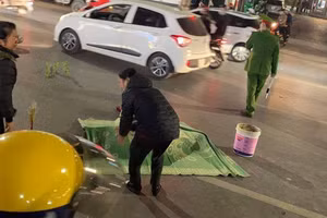 Hiện trường vụ tai nạn giao thông.