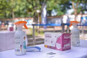 Thí sinh dự thi tốt nghiệp THPT đảm bảo an toàn phòng dịch Covid-19. (Ảnh minh họa).