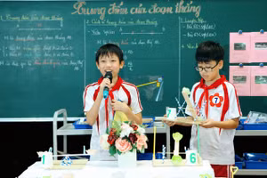 Học sinh trường THCS Nam Trung Yên tự tin với các hoạt động sáng tạo, steam. Ảnh TL