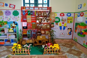 Hình ảnh “Góc truyền thống địa phương” hoặc “Góc địa phương” được bày trí sinh động trong lớp học tại Trường Mầm non Thành Sơn (Bá Thước, Thanh Hóa).