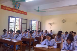 Giờ học môn Lịch sử hứng thú của học sinh Trường THPT Triệu Sơn 4 (Triệu Sơn, Thanh Hóa).