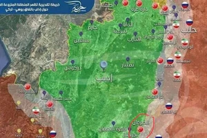 Vị trí tấn công của các máy bay Syria.
