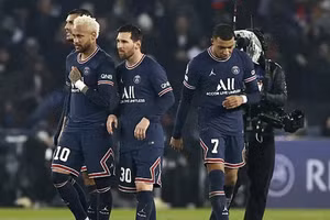 Tỷ lệ thắng của PSG chỉ 44% khi tam tấu Messi- Neymar- Mbappe cùng xung trận.