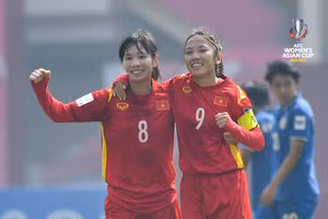 Huỳnh Như và các đồng đội chỉ còn cách đánh bại Đài Loan để dự World Cup.