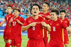 Quang Nho và các đồng đội thi đấu xuất sắc tại giải U23 Đông Nam Á 2022.