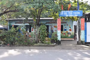 Lớp học tình thương của ông bà Tư nằm ở khu phố Tân Lập, phường Đông Hòa (TP Dĩ An, tỉnh Bình Dương). Ảnh: Lê Nam