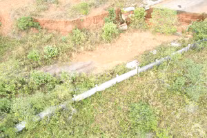 Hiện trường sụt lún, sạt trượt tại Nhân Cơ, Đắk Nông. Ảnh: TT