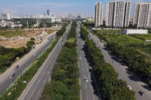 Một góc đô thị Hà Nội trên đà phát triển. 