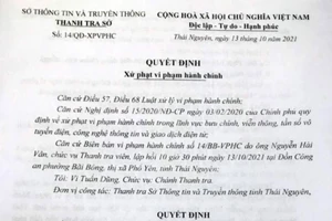 Quyết định xử phạt vi phạm hành chính của Sở Thông tin và Truyền thông đối với trường hợp của anh T.