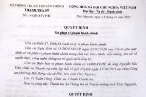 Quyết định xử phạt vi phạm hành chính của Sở Thông tin và Truyền thông đối với trường hợp của anh T.