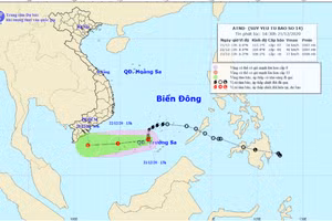 Bão số 14 suy yếu thành áp thấp nhiệt đới, gây mưa lớn ở Nam Bộ