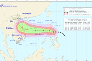 Đường đi của bão Vamco.