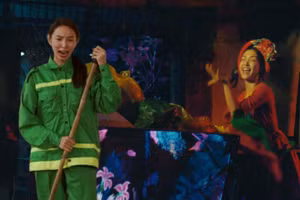 Hoa hậu Thùy Tiên chật vật làm lao công, bị ném rác vào người 