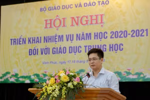 Ông Nguyễn Xuân Thành – Vụ trưởng Vụ Giáo dục Trung học – phát biểu tại hội nghị. Ảnh: Thế Đại
