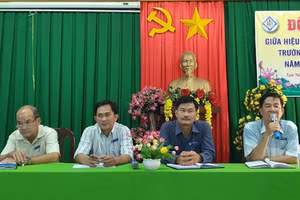 Đối thoại giữa lãnh đạo nhà trường với học sinh Trường THPT Tràm Chim, huyện Tam Nông (Đồng Tháp).