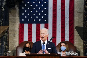 Tổng thống Joe Biden phát biểu trước Quốc hội Mỹ.