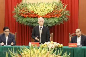 Tổng Bí thư, Chủ tịch nước Nguyễn Phú Trọng phát biểu tại buổi gặp mặt. (Ảnh: Phương Hoa/TTXVN).
