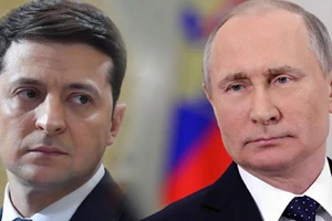 Tổng thống Ukraine Zelensky và Tổng thống Nga Putin.