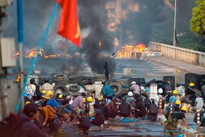 Biểu tình ở Myanmar.