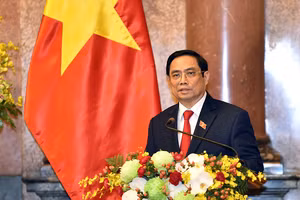 Thủ tướng Chính phủ Phạm Minh Chính phát biểu tại Lễ công bố thành viên Chính phủ nhiệm kỳ Quốc hội khóa XV, chiều ngày 28/7. Ảnh: VGP/Nhật Bắc.
