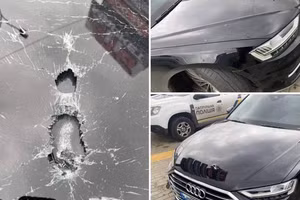 Xe của cố vấn Sergey Shefir bị trúng đạn.