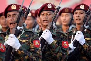 Một cuộc diễu binh ở Myanmar vào 27/3/2019.