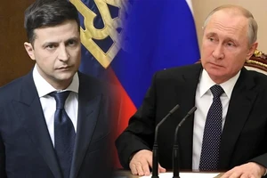 Tổng thống Ukraine Zelensky và Tổng thống Nga Putin.